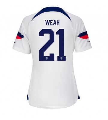 forente stater Timothy Weah #21 Hjemmedrakt Kvinner VM 2022 Kortermet
